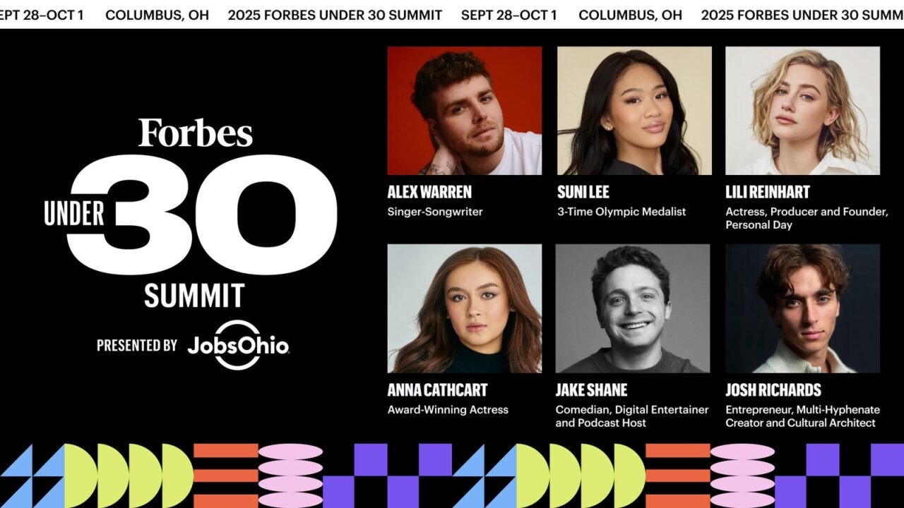 Alex Warren, Suni Lee, Jake Shane And More To Join Forbes’ Flagship 2025 Under 30 Summit In Columbus, OH