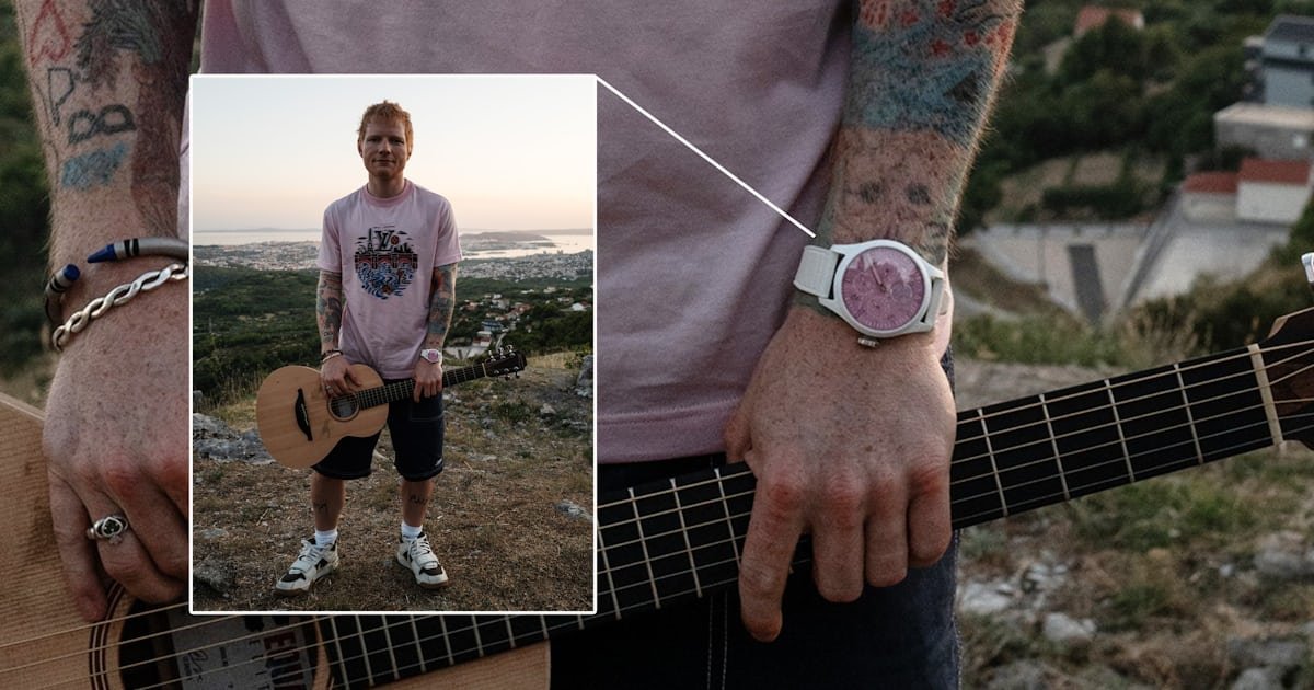 Watch Spotting: Ed Sheeran Wears A Unique IWC Big Pilot Perpetual Calendar With A Pink Dial For The Launch Of His Album “PLAY”