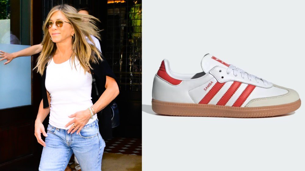 Jennifer Aniston Swaps Heels for Adidas Sambas in New York City