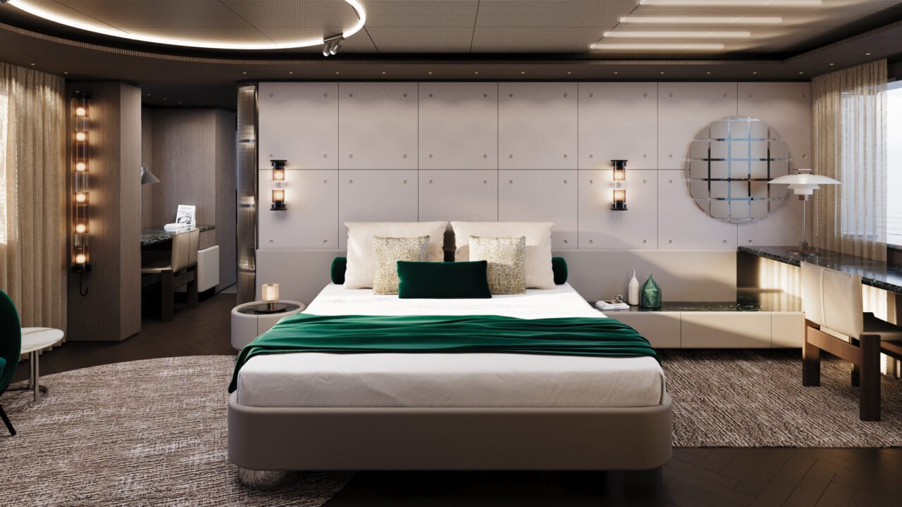 The New Brutalism Style of the Ocean King Explorer 34M Yacht Interior